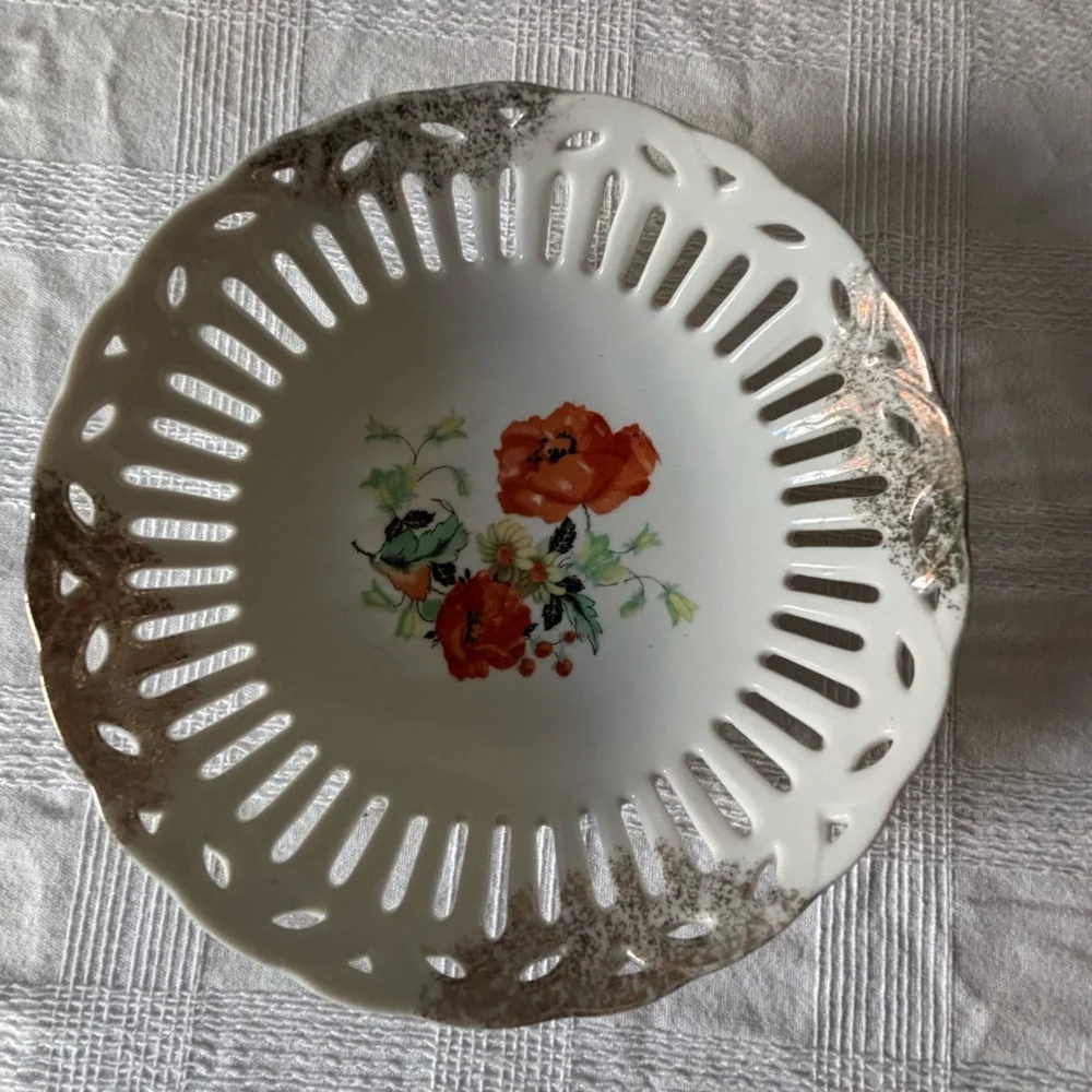 Vintage Floral Decorative Porcelain Bowl